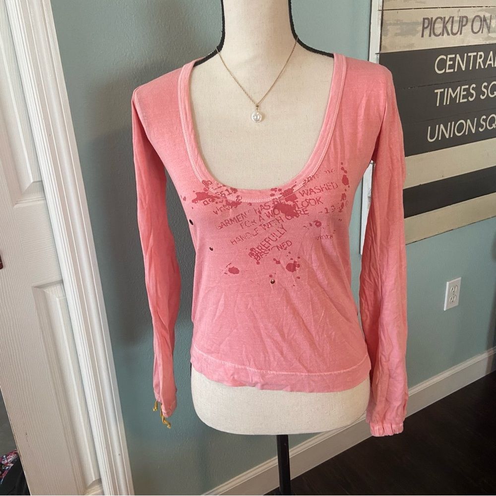 Y2K Scoop Back Ichi Coral Top